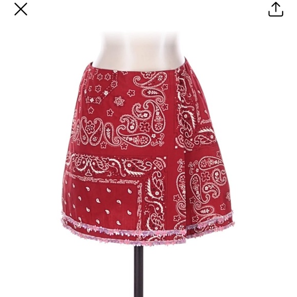 D&G dolce gabbana vintage red paisley wrap skirt